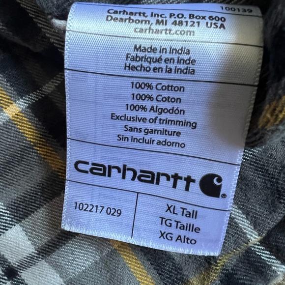 Carhartt Button Down Shirt Flannel Plaid XL Relaxed Fit - Picture 5 of 6
